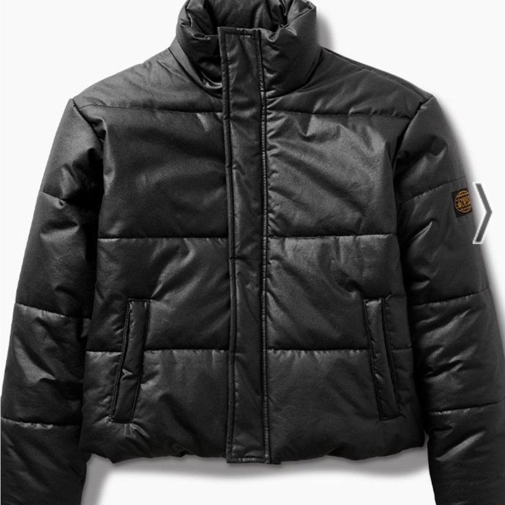 Atwyld black waxed canvas puffer jacket